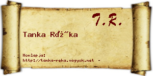 Tanka Réka névjegykártya